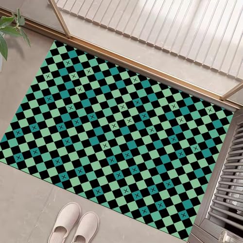Geometrisches Raster Fußabtreter 50 X 80 cm, Moderne Schlichtheit Fussmatte Innen rutschfeste Fussmatte Fußmatte Waschbar Fußmatten Haustür Türmatte Für Flur Küche Haustiere Fußmatte Grün Geometrisches Raster Fußabtreter 50 X 80 cm, Moderne Schlichtheit Fussmatte Innen rutschfeste Fussmatte Fußmatte Waschbar Fußmatten Haustür Türmatte Für Flur Küche Haustiere Fußmatte Grün von Generic