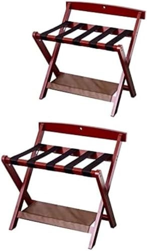Gepäckablage 2er-Set, Faltbarer Massivholz-kofferkoffer, Kofferablage, Bodenstehender Kofferständer, Nachttisch-kleiderständer, Wine Red Gepäckablage 2er-Set, Faltbarer Massivholz-kofferkoffer, Kofferablage, Bodenstehender Kofferständer, Nachttisch-kleiderständer, Wine Red von Generic