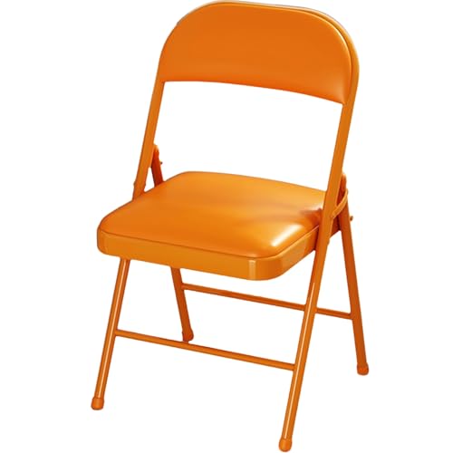 Gepolsterte Campingstuhl Faltbar, Stuhl Klappbar mit Dickem Kissen, Keine Installation Erforderlich, Spart Platz, Geeignet für Terrasse, Picknick, Garage(Orange) von Generic