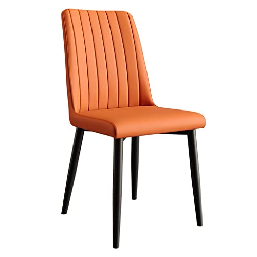 Gepolsterte Esszimmerstühle im Mid-Century-Modern-Stil, Beistellstuhl, Küchenthekenstuhl, Lounge-Wohnzimmer-Eckstuhl mit Metallbeinen, Sitzfläche und Rückenlehne aus PU-Leder von Generic