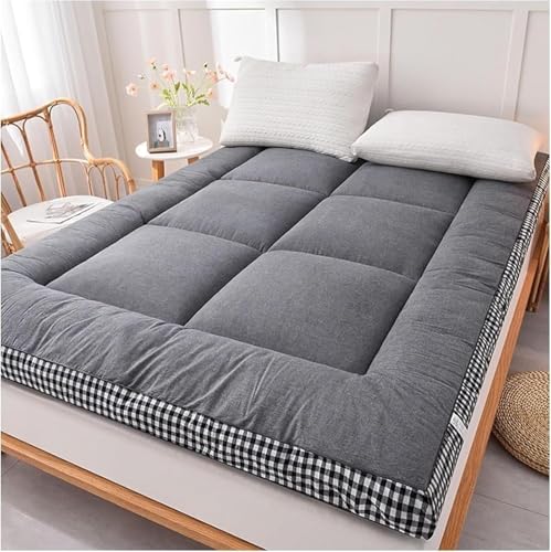 Gepolsterte Japanische Futon-Matratze,Gesteppte Bett Matratzenauflage Extra Dicke Faltbare Isomatte Atmungsaktive Gästebett Camping Matratze(Gray,Twin(100 * 200cm)) von Generic