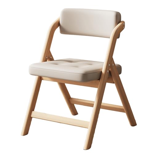 Gepolsterte Klappstuhl, Massivholzrahmen, Stapelbare, Balkonstuhl Klappbar, mit Bequemer Rückenlehne, Keine Montage Erforderlich, Geeignet für Küche, Party, Hochzeit(White) von Generic