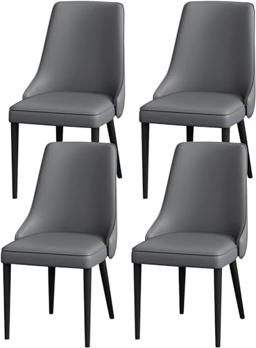 Gepolsterter Esszimmerstuhl, Küchenstühle 4er-Set, Schminkstuhl aus Kunstleder, Beistellstuhl mit Beinen aus Kohlenstoffstahl von Generic