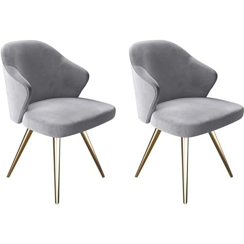 Gepolsterter Esszimmerstuhl aus Samt, Küchenstühle 2er-Set, Schminkstuhl mit Metallbeinen, Seitenstühle für Esszimmer/Schlafzimmer Gepolsterter Esszimmerstuhl aus Samt, Küchenstühle 2er-Set, Schminkstuhl mit Metallbeinen, Seitenstühle für Esszimmer/Schlafzimmer von Generic