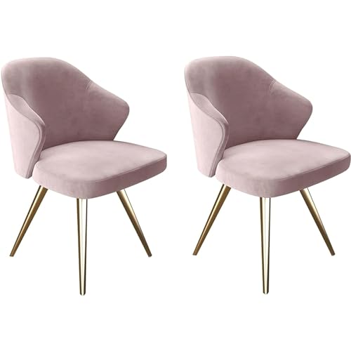 Gepolsterter Esszimmerstuhl aus Samt, Küchenstühle 2er-Set, Schminkstuhl mit Metallbeinen, Seitenstühle für Esszimmer/Schlafzimmer Gepolsterter Esszimmerstuhl aus Samt, Küchenstühle 2er-Set, Schminkstuhl mit Metallbeinen, Seitenstühle für Esszimmer/Schlafzimmer von Generic