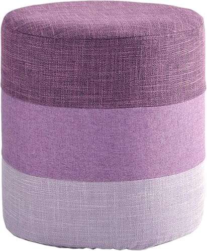 Gepolsterter Fußhocker Ottomane Schuhbank Wechseln Massivholzgestell Hochelastischer Schwamm Bequemer Und Atmungsaktiver Haushaltshocker Hocker Schminktisch Hocker Hocker, Purple von Generic