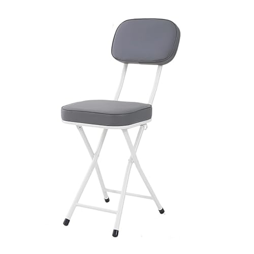 Gepolsterter Klappbarer Barhocker mit Rückenlehne und Fußstütze, Hoher Faltbarer Stuhl für Küche, Picknick, Garten, Party(Gray) von Generic