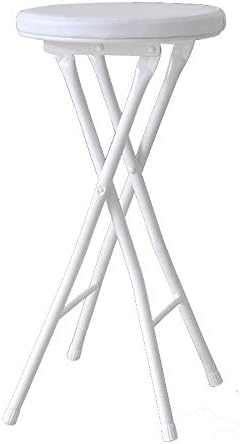 Gepolsterter Klappbarer Hochstuhl Runder Frühstücksbarhocker Möbel Kompakter Hochstuhl, White, white-61cm von Generic