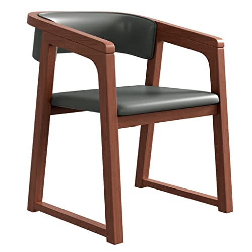 Gepolsterter Küchen-Esszimmerstuhl mit Armlehnen und Rückenlehne, Lounge-Empfangsstühle seitlich, Mid Century Modern Akzentstuhl für Home Office Wohnzimmer, Holzbein von Generic