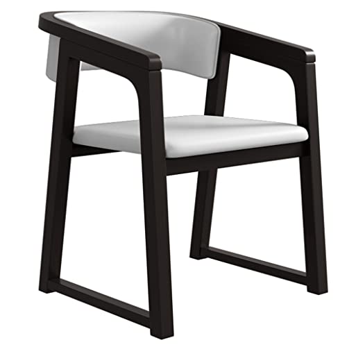 Gepolsterter Küchen-Esszimmerstuhl mit Armlehnen und Rückenlehne, Lounge-Empfangsstühle seitlich, Mid Century Modern Akzentstuhl für Home Office Wohnzimmer, Holzbein von Generic
