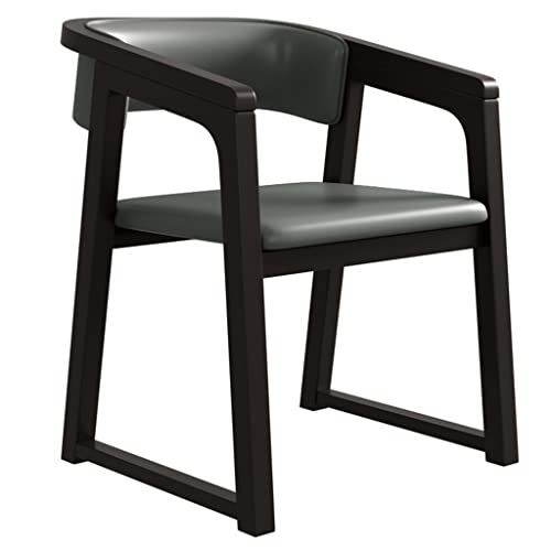 Gepolsterter Küchen-Esszimmerstuhl mit Armlehnen und Rückenlehne, Lounge-Empfangsstühle seitlich, Mid Century Modern Akzentstuhl für Home Office Wohnzimmer, Holzbein von Generic