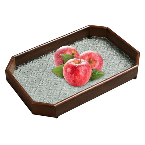 Geprägtes Serviertablett, dekoratives Tablett, Schmucktablett zur Dekoration, geprägtes Begonien-Tablett mit Wildapfel-Muster, für Heimdekoration, Küchentheke Geprägtes Serviertablett, dekoratives Tablett, Schmucktablett zur Dekoration, geprägtes Begonien-Tablett mit Wildapfel-Muster, für Heimdekoration, Küchentheke von Generic