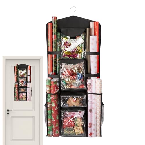 Geschenkpapier-Aufbewahrung, doppelseitig, zum Aufhängen, 42 x 100 cm, Oxford-Tuch, PVC, Wandschrank, Türmontage, Organizer für Zuhause, Büro, Geschenk, ordentliche Aufbewahrung Geschenkpapier-Aufbewahrung, doppelseitig, zum Aufhängen, 42 x 100 cm, Oxford-Tuch, PVC, Wandschrank, Türmontage, Organizer für Zuhause, Büro, Geschenk, ordentliche Aufbewahrung von Generic