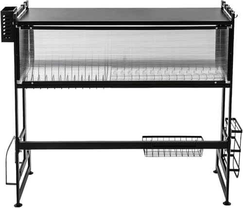 Geschirr-Organizer, 2-stöckig, für die Spüle, Abtropfgestell, Metall, für Küche, Arbeitsplatte, Schwarz Geschirr-Organizer, 2-stöckig, für die Spüle, Abtropfgestell, Metall, für Küche, Arbeitsplatte, Schwarz von Generic