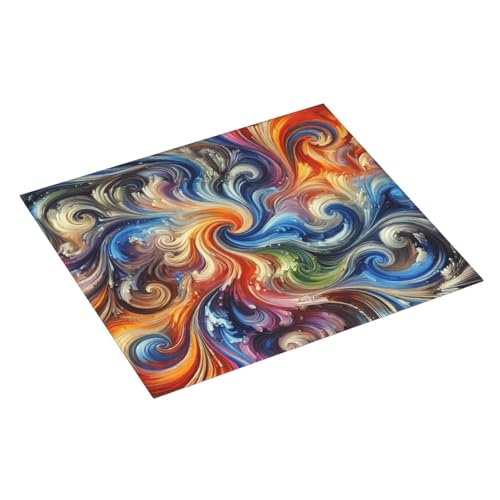 Geschirrabtropfmatte Abstrakte Malerei Batik Spülbeckenmatte Saugfähige Rutschfester Spülbeckenmatte Für Geschirr, Für Küchentheke, Weingläser, Glas, 46x61cm von Generic