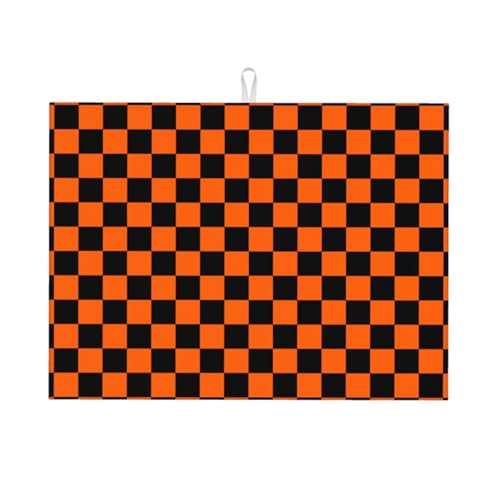 Geschirrabtropfmatte Schwarz Karierte Schachbrettflagge Spülbeckenmatte Leicht Zu Reinigen Rutschfester Abtropfmatte Für Geschirr, Für Teller, Weingläser, Arbeitsplatte, 46x61cm Geschirrabtropfmatte Schwarz Karierte Schachbrettflagge Spülbeckenmatte Leicht Zu Reinigen Rutschfester Abtropfmatte Für Geschirr, Für Teller, Weingläser, Arbeitsplatte, 46x61cm von Generic