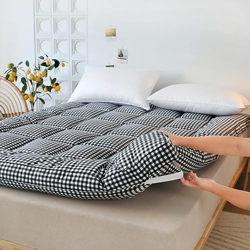 Gesteppte Futonmatratze, Faltbare Schlafunterlage für Studentenwohnheime, Gästematratze in voller Größe, aufrollbare Campingmatte, Queensize-Matratze Gesteppte Futonmatratze, Faltbare Schlafunterlage für Studentenwohnheime, Gästematratze in voller Größe, aufrollbare Campingmatte, Queensize-Matratze von Generic