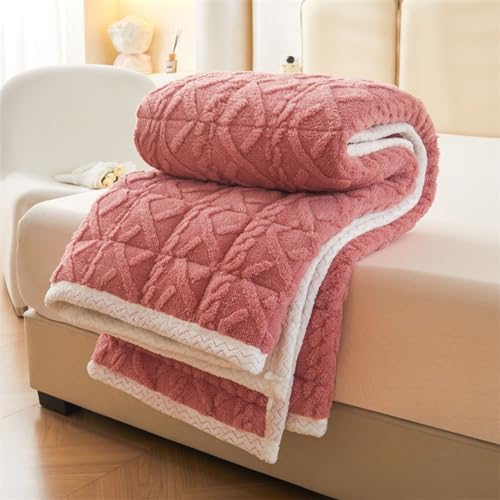 Gesteppte Matratzenauflage Bett Matratzenschoner Dicke Matratzenauflage Bequemer Waschbarer Matratzenbezug Mit 4 Verstellbaren Gurten, Red, 135x200cm von Generic