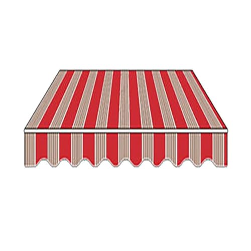 Gestreifter Markisenstoff Ersatz,Ersatz-Oberbezug for Markisenstoff im Außenbereich,Sonnenschutz/Regen ，für Veranda/Terrasse/Deck(16x6.5ft(5 * 2m)) von Generic