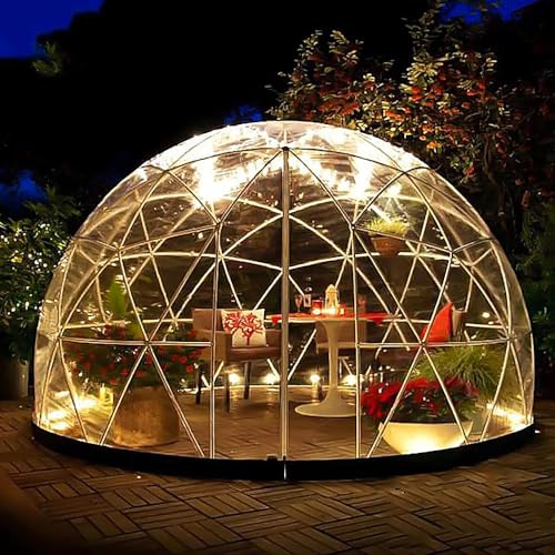 Gewächshaus Gartenkuppel Iglu, 3,6 x 2,2 m, PVC-Kuppelzelte, wetterfest, Gewächshaus, Garten, Blasenzelt mit 2 x 10 m Lichterketten, transparente Hülsenabdeckung, Kuppelkuppel, Geodätisches Kit+ Gewächshaus Gartenkuppel Iglu, 3,6 x 2,2 m, PVC-Kuppelzelte, wetterfest, Gewächshaus, Garten, Blasenzelt mit 2 x 10 m Lichterketten, transparente Hülsenabdeckung, Kuppelkuppel, Geodätisches Kit+ von Generic