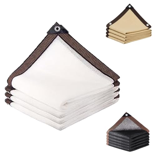 Gewächshaus Schattierungsnetz, Schattiernetz Sonnensegel Für Gartenpflanzen, Mit Ösen, Beschattungsnetz Für Außen Hof, Langlebig Schattiergewebe(White,3x4m(10x13ft)) von Generic