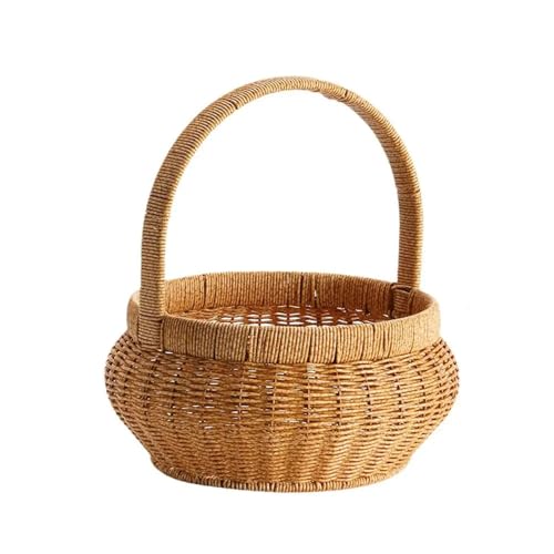 Gewebte Obstschalen Rattan Brotkorb Rund Deko Obst Weide Aufbewahrungskorb 1L von Generic
