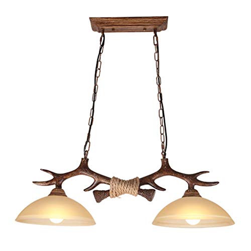 Geweih-Kronleuchter, Nordische Mediterranersönlichkeit, Amerikanisches Retro-Café, Restaurant, Arbeitszimmer, Schlafzimmer, Balkon, Harzglas, Geweih-Kronleuchter (2 Köpfe) von Generic