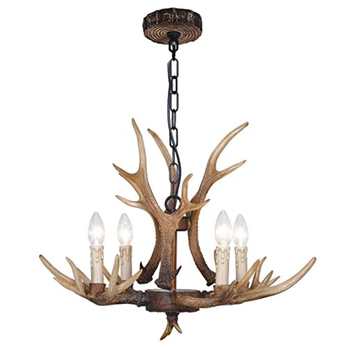 Geweih-Kronleuchter, Rustikaler Geweih-Kronleuchter Im Bauernhausstil, Beleuchtuim Klassischen Kerzenstil, Cottage Retro Kleiner Kronleuchter 8 Lichter 3 Arme, Kunstgeweih-Kronleuchter/4 Lichter Antik Geweih-Kronleuchter, Rustikaler Geweih-Kronleuchter Im Bauernhausstil, Beleuchtuim Klassischen Kerzenstil, Cottage Retro Kleiner Kronleuchter 8 Lichter 3 Arme, Kunstgeweih-Kronleuchter/4 Lichter Antik von Generic