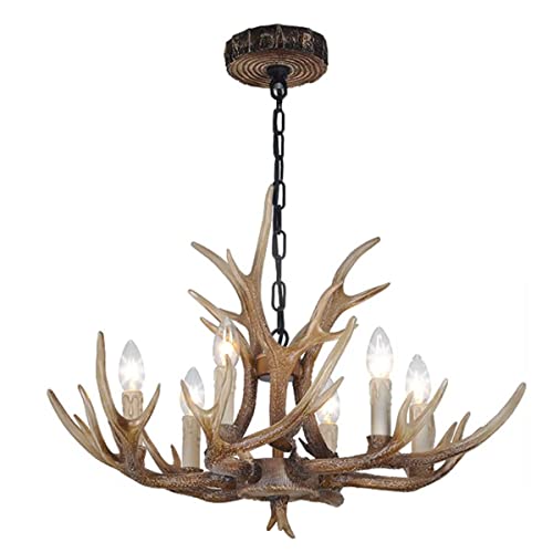 Geweih-Kronleuchter, Rustikaler Geweih-Kronleuchter Im Bauernhausstil, Beleuchtuim Klassischen Kerzenstil, Cottage Retro Kleiner Kronleuchter 8 Lichter 3 Arme, Kunstgeweih-Kronleuchter/6 Lichter Antik Geweih-Kronleuchter, Rustikaler Geweih-Kronleuchter Im Bauernhausstil, Beleuchtuim Klassischen Kerzenstil, Cottage Retro Kleiner Kronleuchter 8 Lichter 3 Arme, Kunstgeweih-Kronleuchter/6 Lichter Antik von Generic