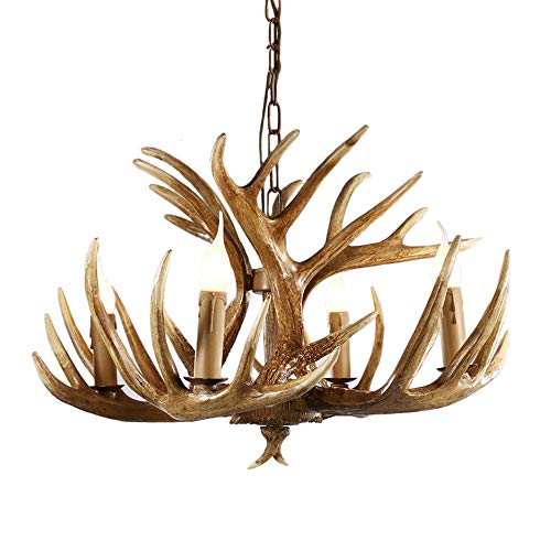 Geweih Kronleuchter Retro Bekleidungsgeschäft Restaurant Wohnzimmer Bar Dekoration Kreativersönlichkeit Geweih Deckenleuchte/4 Köpfe/a von Generic