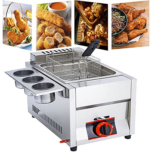 Gewerbliche Fritteuse Edelstahlgas, Doppelkorb mit großer Kapazität und einstellbarer Flamme für eine einfache Reinigung, perfekt für Restaurants und Catering von Generic