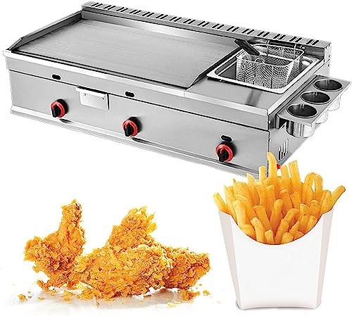 Gewerbliche Fritteuse Edelstahlgas - LPG mit Korb für effizientes Kochen in Heimküchen und Restaurants von Generic