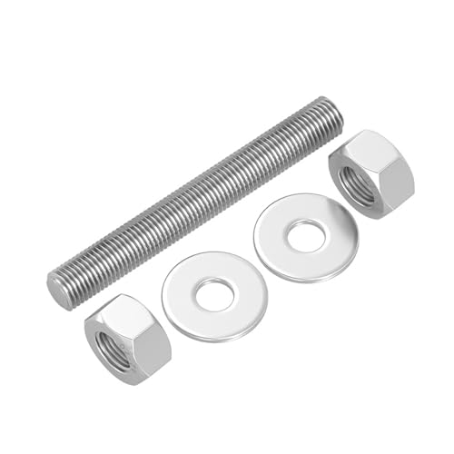 Gewindestange M8 x 16-500 mm, Voll Gewindestangen mit Sechskantmuttern und Unterlegscheiben, Gewindestifte mit Metrischem Vollgewinde(M8*450(1 sets)) von Generic