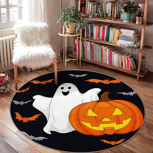 Ghost Area Teppich, Halloween, festlicher Kürbisfledermäuse, Halloween, Orange, niedriger Flor, Fußmatte, runder Überwurf, Teppich, schmutzabweisend, Badezimmer, Eingangsbereich, Nachttisch Ghost Area Teppich, Halloween, festlicher Kürbisfledermäuse, Halloween, Orange, niedriger Flor, Fußmatte, runder Überwurf, Teppich, schmutzabweisend, Badezimmer, Eingangsbereich, Nachttisch von Generic