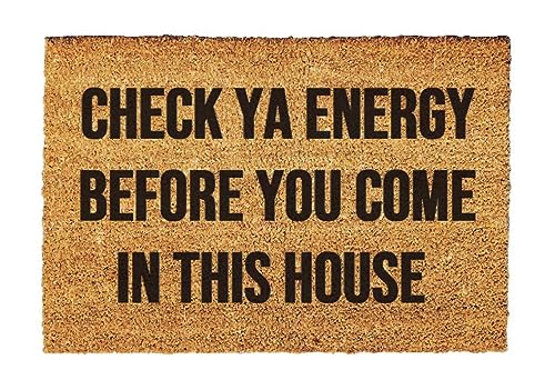 Giftstory Kokosmatte Fußmatte Kokos Check YA Energy für Innen und Außen 60x40 Fussmatte Haustür - Willkommen Doormat Mat Lustig Türmatte - Geschenk Gift Gadget Giftstory Kokosmatte Fußmatte Kokos Check YA Energy für Innen und Außen 60x40 Fussmatte Haustür - Willkommen Doormat Mat Lustig Türmatte - Geschenk Gift Gadget von Generic