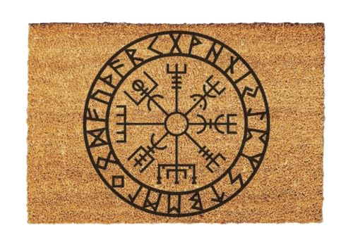 Giftstory Kokosmatte Fußmatte Kokos Vegvisir Viking KOMPASS für Innen und Außen 60x40 Fussmatte Haustür - Willkommen Doormat Mat Lustig Türmatte - Geschenk Gift Gadget Giftstory Kokosmatte Fußmatte Kokos Vegvisir Viking KOMPASS für Innen und Außen 60x40 Fussmatte Haustür - Willkommen Doormat Mat Lustig Türmatte - Geschenk Gift Gadget von Generic
