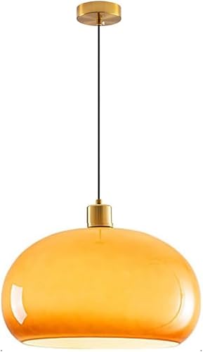 Glas Hängeleuchten, Orange Pendelleuchte Mit Glas Lampenschirm, Kücheninsel Deckenleuchte, Vintage Orange Dome Hängelampe Für Wohnzimmer Schlafzimmer Flur, Orange Glas Hängeleuchten, Orange Pendelleuchte Mit Glas Lampenschirm, Kücheninsel Deckenleuchte, Vintage Orange Dome Hängelampe Für Wohnzimmer Schlafzimmer Flur, Orange von Generic