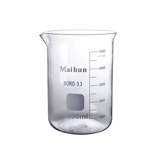 Glas-Messbecher Set 50-1000ml (5 Stück), Niedriges Becherset Mit Gedruckter Graduierung, Wissenschaftliche Glaswaren Für Labore, Klassenzimmer Oder Den Heimgebrauch(250ml-2pcs/500ml-2pcs) von Generic