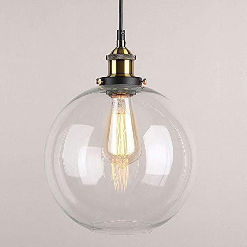 Glas Pendelleuchte Vintage Industrie Metall Finish Klarglas Kugel Rundschirm Loft Pendelleuchte Retro Deckenleuchte Vintage Lampe Glas Pendelleuchte Vintage Industrie Metall Finish Klarglas Kugel Rundschirm Loft Pendelleuchte Retro Deckenleuchte Vintage Lampe von Generic