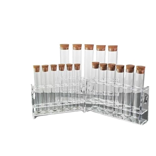 Glas-Reagenzglas-Set, Glasröhrchen Mit Korkstöpseln Und Reagenzglasständer(6 holes 30 * 200 with bracket) von Generic