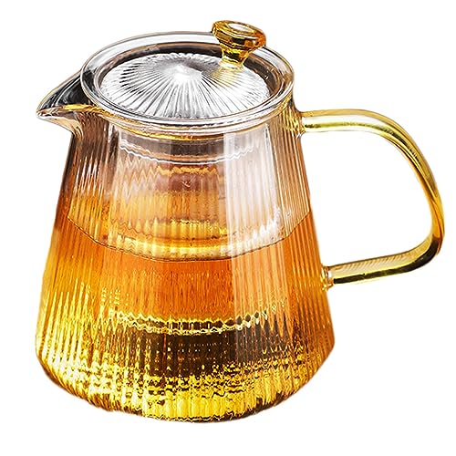 Glas-Teekanne, beständig gegen hohe Temperaturen, einzelne Kanne, Tee-Wasser-Trennung, elektrischer Ofen, kochende Teekanne, Filter, Teebereiter(900ml) von Generic