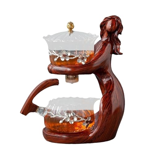 Glas-Teekannen-Set, Teebrau-Werkzeug, halbautomatisches Glas-Teeset, mit Teesieb, einfach zu erschöpfendes Wasserkocher-Set, hitzebeständig, mit Teekannen-Set von Generic