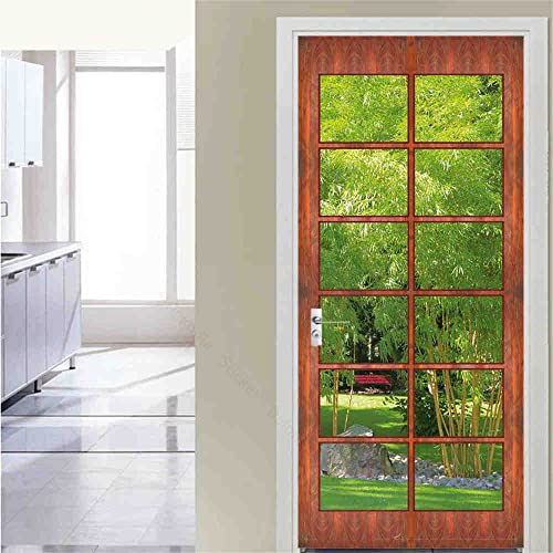 Glas außerhalb Landschaft Kühlschrank Tür Aufkleber selbstklebende Wanddekoration Tapete Poster Zimmer Dekor Badezimmer Türen Aufkleber von Generic