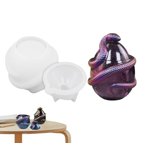 Glasform in Form von Schlangeneiern – beleben Sie Ihre Kreativität, Aufbewahrungsbox aus Silikon für Kunstharzguss | Gipsguss-Zement-Aufbewahrungsbox-Form für Ton, Gipsguss, Kunsthandwerk, klare Harzf von Generic