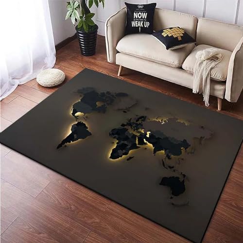 Globus-Retro-Karte 3D-Druck Weicher Wohnzimmerteppich 140 X 200 Cm - Rutschfester Teppich Mit Niedrigem Flor - Heimtextilien-Fußmatte - - Anti-Flecken, Fusselt Nicht, Umweltfreundlich - L -87054120629 Globus-Retro-Karte 3D-Druck Weicher Wohnzimmerteppich 140 X 200 Cm - Rutschfester Teppich Mit Niedrigem Flor - Heimtextilien-Fußmatte - - Anti-Flecken, Fusselt Nicht, Umweltfreundlich - L -87054120629 von Generic