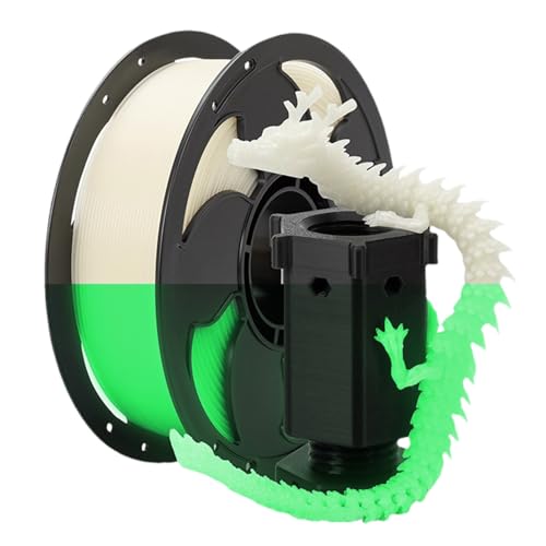 Glow Drucker-Filament – Spule aus PLA-Material, tragbares Ende kompatibel | Glänzendes Filament mit heller Oberfläche, mehrfarbiger Lichteffekt für Druckmodelle und Projekte Glow Drucker-Filament – Spule aus PLA-Material, tragbares Ende kompatibel | Glänzendes Filament mit heller Oberfläche, mehrfarbiger Lichteffekt für Druckmodelle und Projekte von Generic