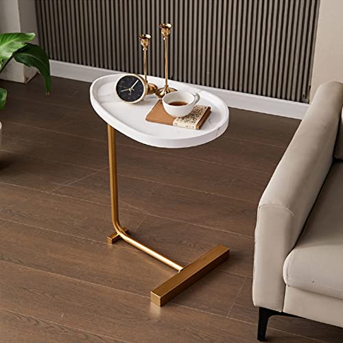Gold C Shaped Small Oval Coffee Table Modern Side Table for Living Room Bedroom Balcony & Office Versatile Laptop Schreibtisch 45x30x60cm Gold C Shaped Small Oval Coffee Table Modern Side Table for Living Room Bedroom Balcony & Office Versatile Laptop Schreibtisch 45x30x60cm von Generic