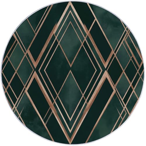 Gold Grün Runder Teppich 60 cm Round Eingangsbereich Kleiner Kreis Bereich Teppiche Küche Kurzflor Weich Teppiche rutschfest Innenschlafzimmer Waschbar Teppich Modern Abstrakt Linien Raute Gold Grün Runder Teppich 60 cm Round Eingangsbereich Kleiner Kreis Bereich Teppiche Küche Kurzflor Weich Teppiche rutschfest Innenschlafzimmer Waschbar Teppich Modern Abstrakt Linien Raute von Generic