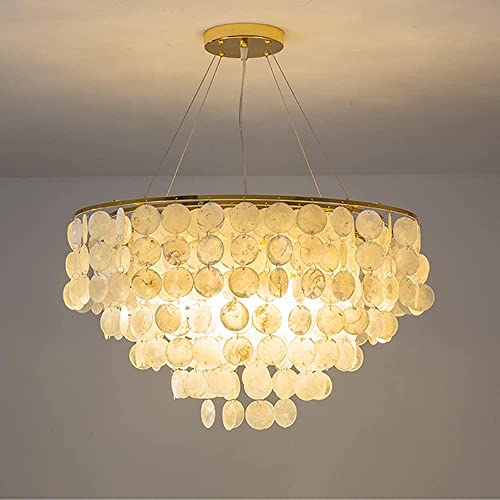 Gold Kronleuchter Loft Moderne Weiße Natürliche Muschel Pendelleuchten E26 Led Shell Deckenbeleuchtung Für Esszimmer Wohnzimmer Küche Schlafzimmer, 70CM Gold Kronleuchter Loft Moderne Weiße Natürliche Muschel Pendelleuchten E26 Led Shell Deckenbeleuchtung Für Esszimmer Wohnzimmer Küche Schlafzimmer, 70CM von Generic