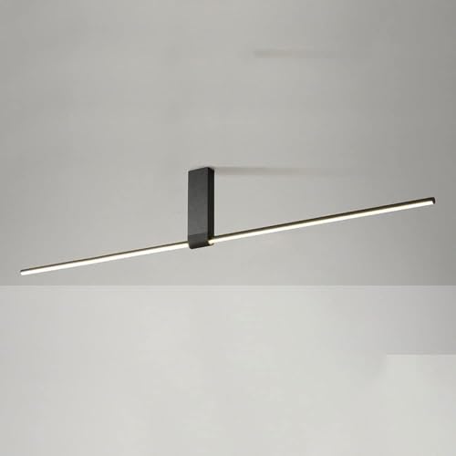 Gold Moderne lineare Halbblüde Deckenleuchte 22W 3000k LED Deckenleuchte minimalistische Schwarze Streifen Lange Bar Deckenlampe Weiß Flur Licht für Wohnzimmer Schlafzimmer Badezimmer, dunke von Generic